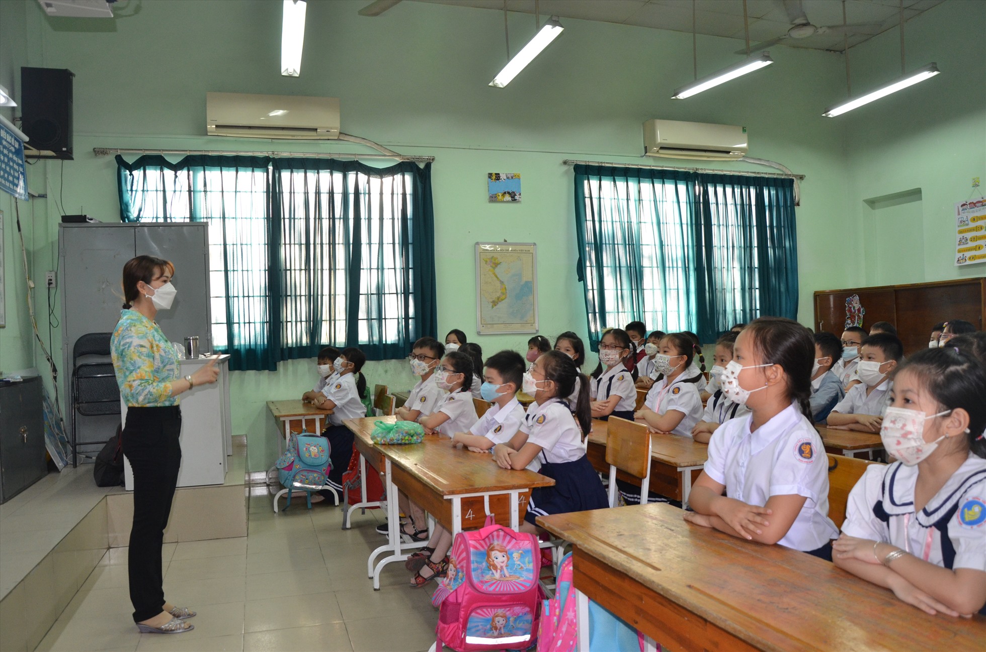 Một lớp học của Trường Tiểu học Nguyễn Đình Chiểu, quận Bình Thạnh. Ảnh: Huyên Nguyễn