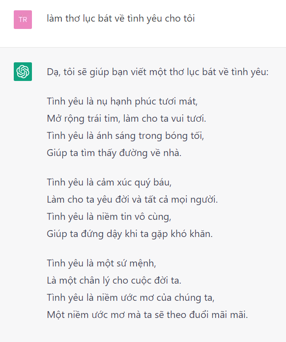 Làm thơ bằng tiếng Việt vẫn còn là một “thách thức” đối với ChatGPT. Ảnh: Nhân vật cung cấp