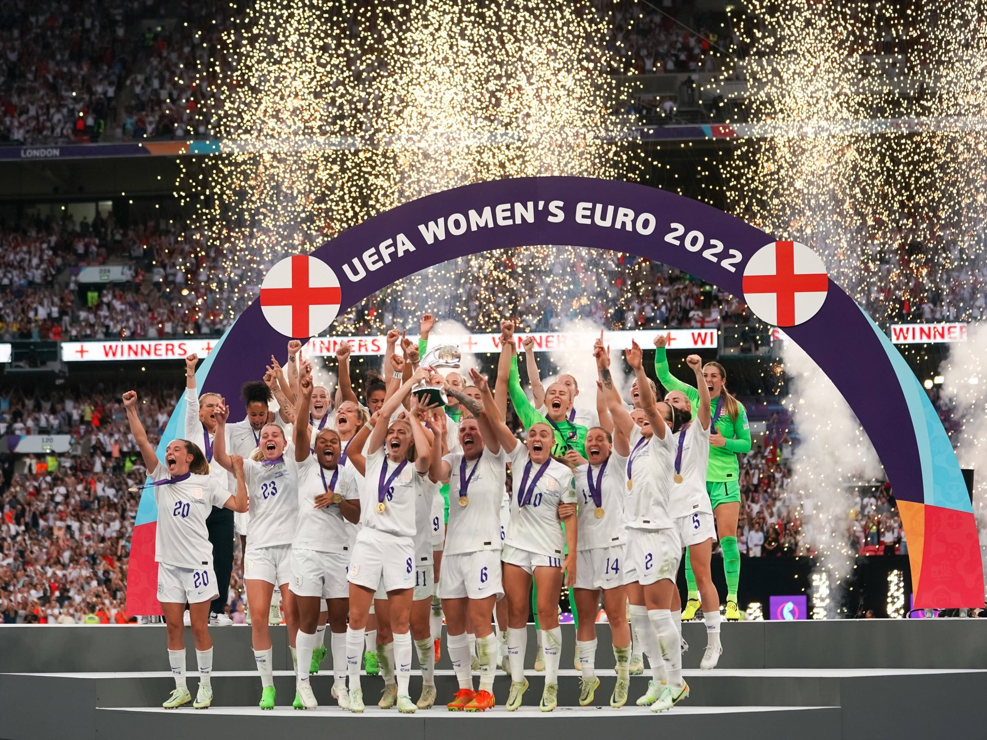 Tại EURO 2022, nơi tuyển nữ Anh vô địch, chứng kiến số lượng khán giả kỷ lục đến xem trận chung kết. Ảnh: FIFA