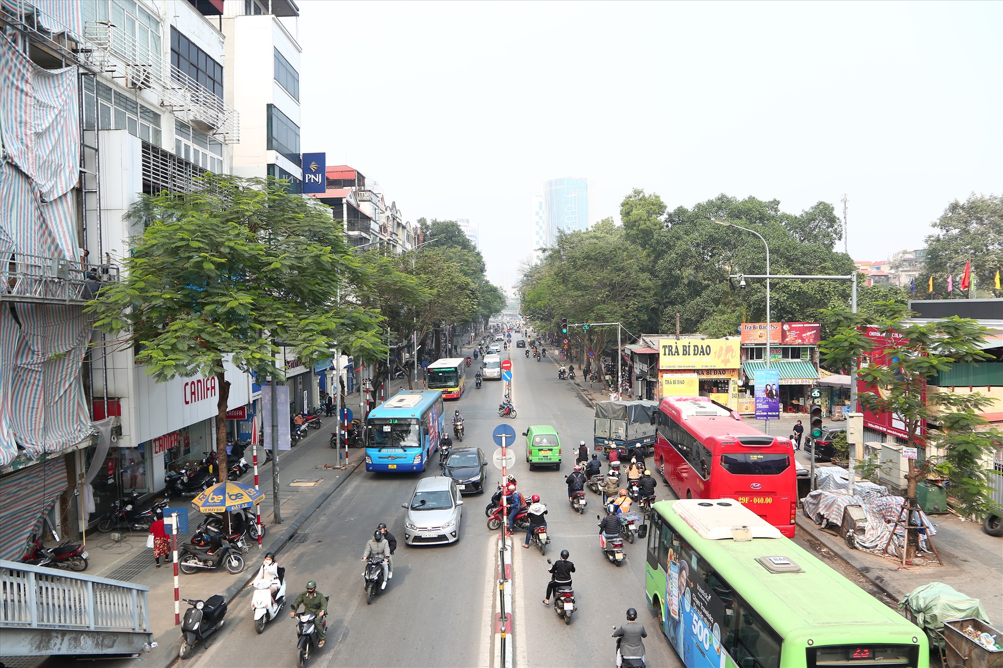 Sau khi dự án nút giao Thái Hà - Chùa Bộc hoàn thiện, mặt đường Chùa Bộc đoạn trong nút giao sẽ rộng 23 - 30m. Ảnh: Vĩnh Hoàng