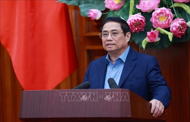 Thủ tướng Phạm Minh Chính, Trưởng Ban Chỉ đạo chủ trì phiên họp. Ảnh: Dương Giang/TTXVN