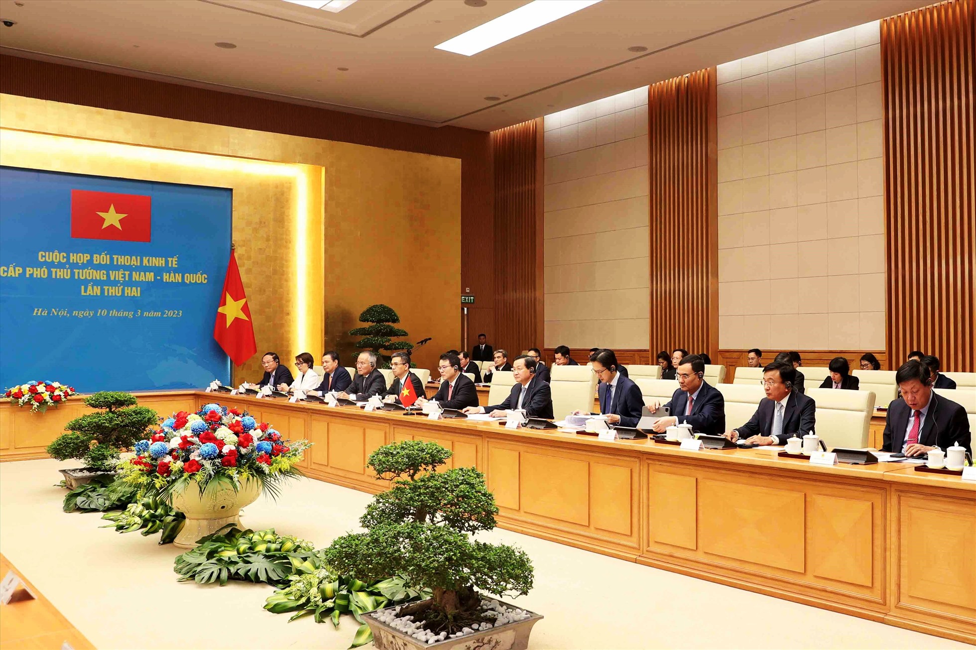 Đối thoại kinh tế cấp Phó Thủ tướng Việt Nam - Hàn Quốc lần thứ hai được tổ chức tại Hà Nội ngày 10.3.2023. Ảnh: Trâm Trâm