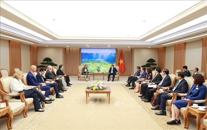 Thủ tướng Phạm Minh Chính nhấn mạnh, quan hệ kinh tế, thương mại, đầu tư là một trụ cột quan trọng trong quan hệ Việt - Mỹ. Ảnh: TTXVN