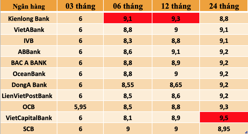 Tổng hợp các ngân hàng có lãi suất cao nhất thị trường hiện nay. Đồ hoạ Trà My