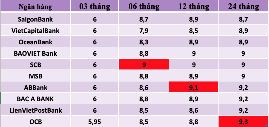 Tổng hợp các ngân hàng có lãi suất cao nhất thị trường hiện nay. Đồ hoạ Hương Nguyễn