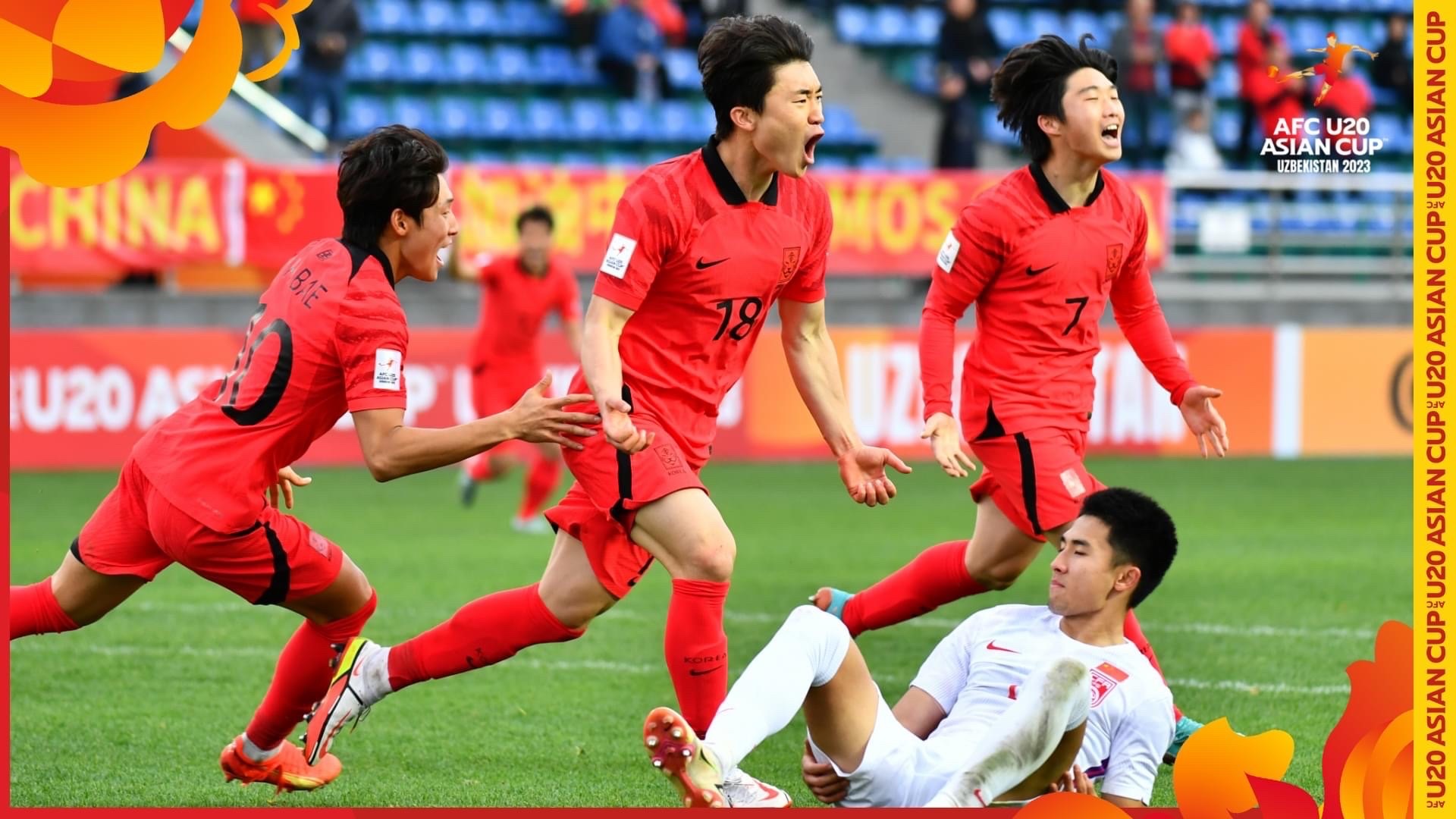 U20 Hàn Quốc giành quyền vào vòng bán kết U20 Châu Á 2023. Ảnh: AFC