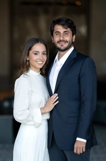 Công chúa Iman của Jordan và hôn phu tài phiệt Jameel Alexander Thermiotis. Ảnh: Hoàng gia Jordan