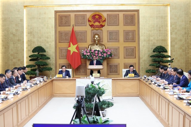 Thủ tướng Phạm Minh Chính gặp mặt các trưởng cơ quan đại diện ngoại giao của Việt Nam ở nước ngoài nhiệm kỳ 2023-2026. Ảnh: VGP