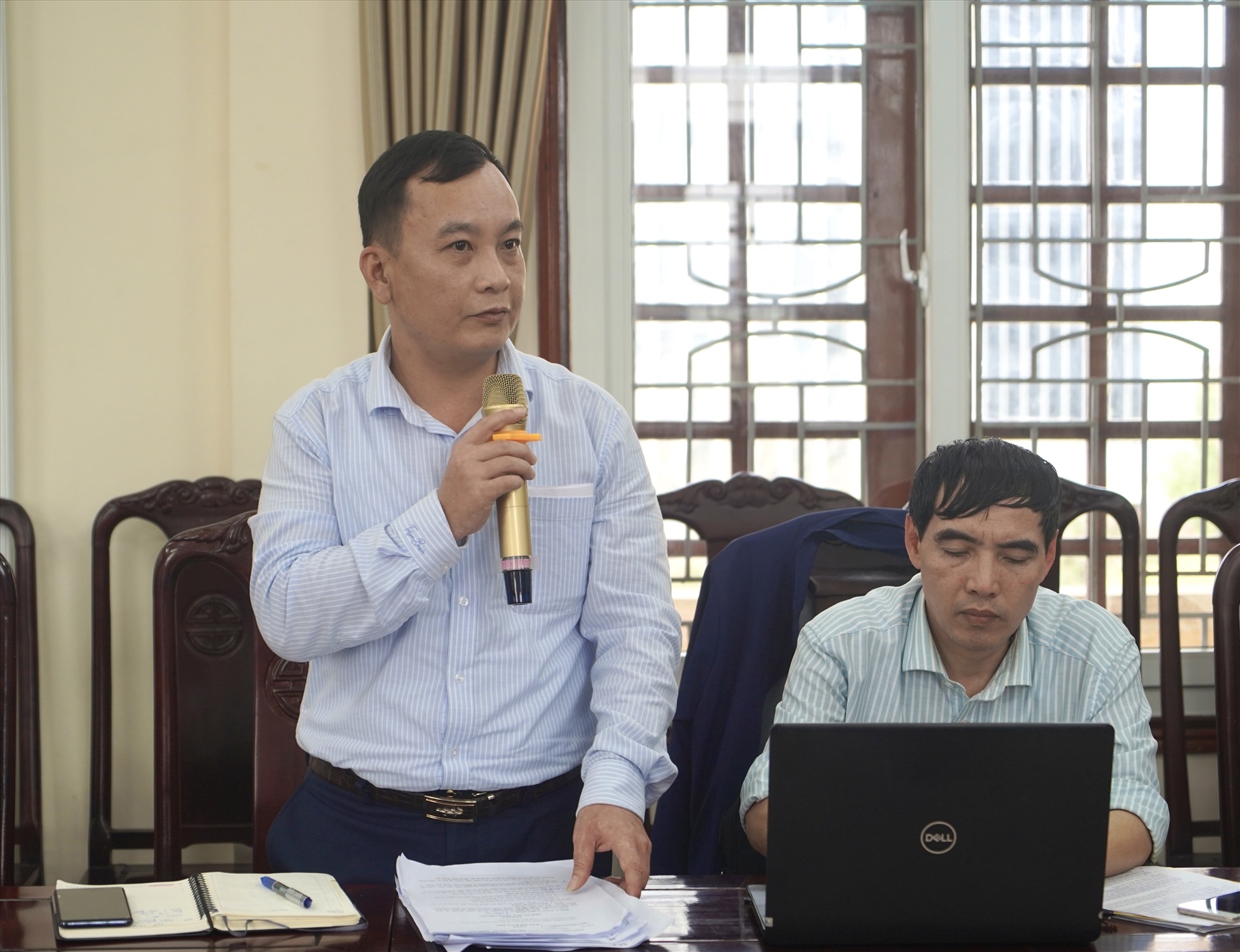 Đại diện Sở Lao động Thương Binh & Xã hội phát biểu ý kiến tại hội thảo. Ảnh: Quỳnh Trang