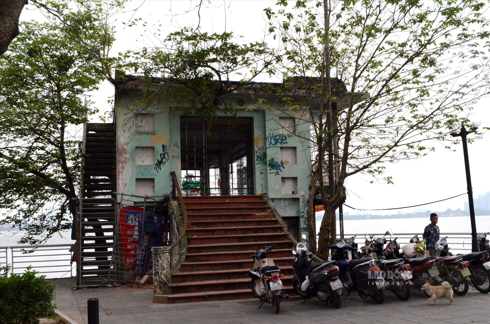 Khu nhà thủy phi cơ thuộc phần đất của Hãng phim truyện Việt Nam cũng đã xuống cấp nhiều năm.