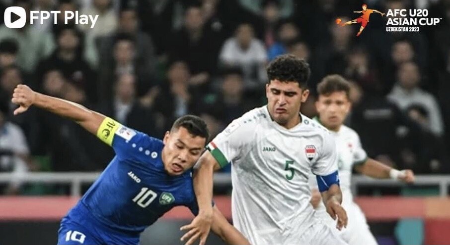 U20 Uzbekistan nắm quyền kiểm soát bóng trong phần lớn thời gian hiệp 1. Ảnh: FPT Play