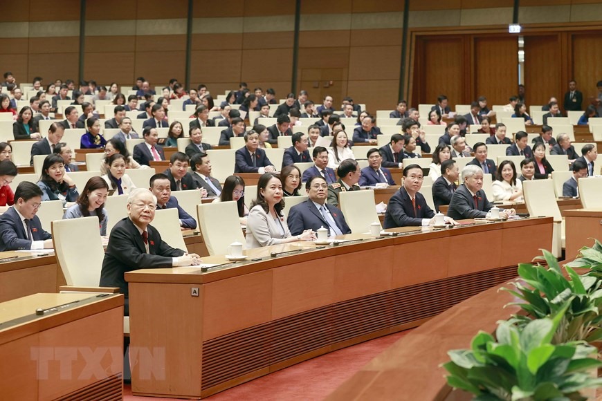 Quốc hội khóa XV tiến hành họp bất thường lần thứ 4. Ảnh: TTXVN