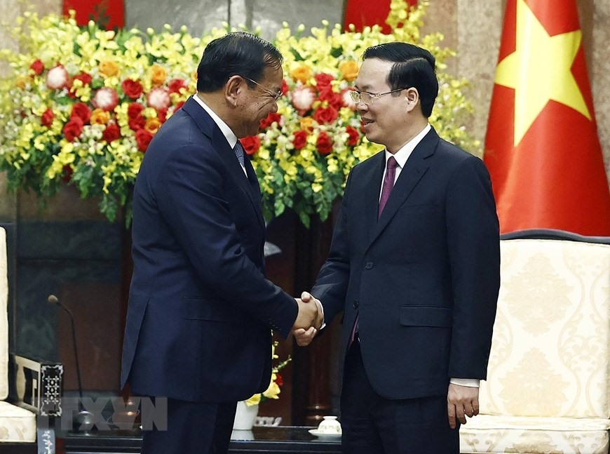 Trong những năm qua, quan hệ hữu nghị truyền thống và hợp tác toàn diện giữa Việt Nam và Campuchia không ngừng được củng cố và phát triển, ngày càng đi vào chiều sâu và thực chất. Ảnh: TTXVN