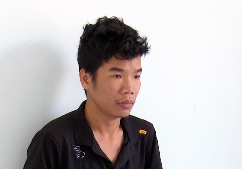 Huỳnh Văn Đông thời điểm bị bắt sau khi chém người phụ nữ gây thương tích gần 40%. Ảnh: Nghiêm Túc