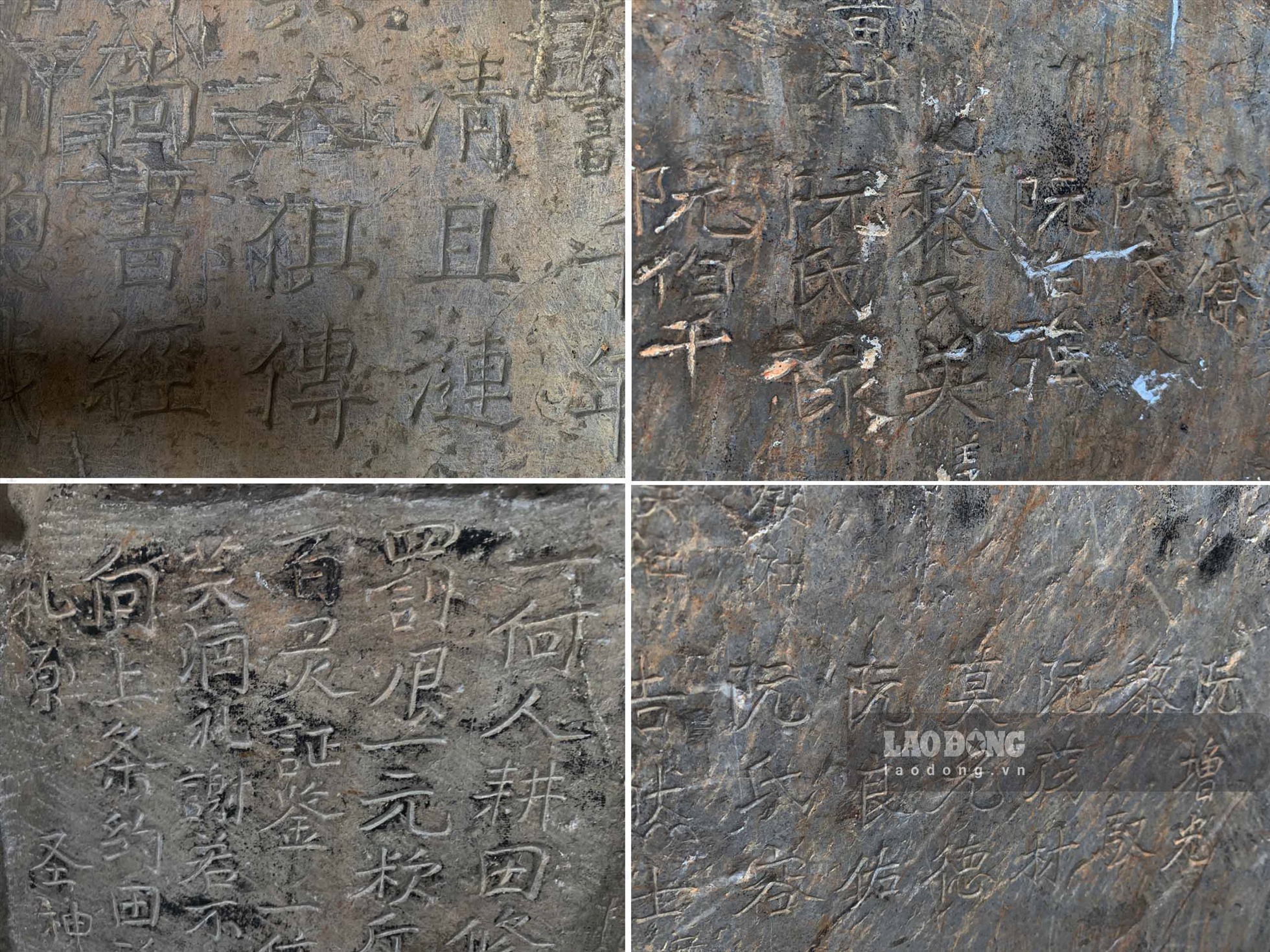 Các dòng chữ Hán và bản dịch chữ Quốc ngữ được khắc rõ ràng, sắc nét.