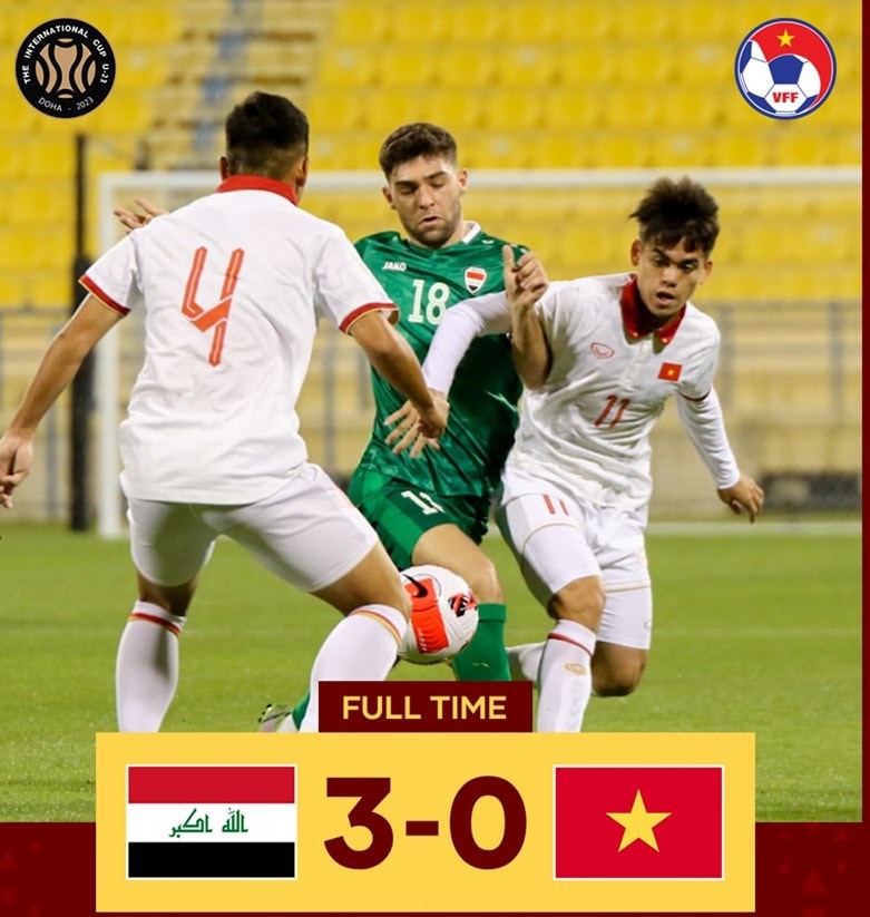 U23 Việt Nam thua 0-3 trước U23 Iraq. Ảnh: VFF
