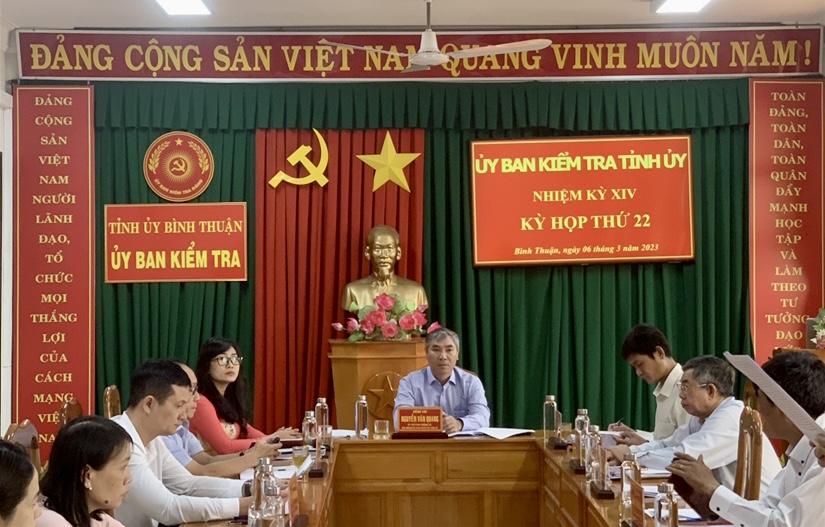 Ủy ban Kiểm tra Tỉnh ủy Bình Thuận tổ chức kỳ họp thứ 22. Ảnh: UBKT Tỉnh Uỷ