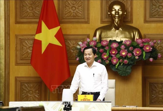 Phó Thủ tướng Lê Minh Khái, Trưởng Ban Chỉ đạo điều hành giá phát biểu. Ảnh: An Đăng/TTXVN