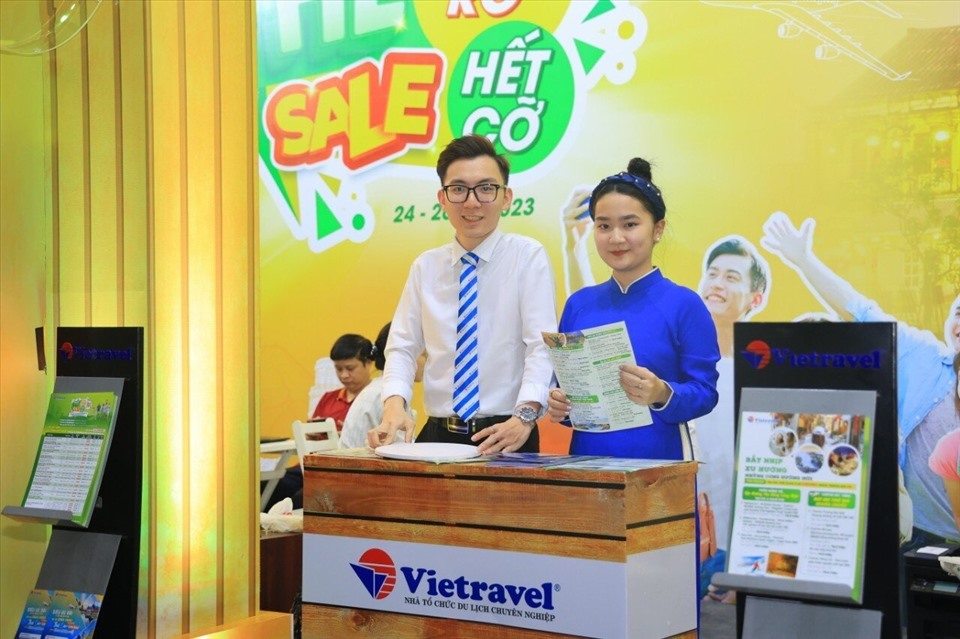 Gian hàng đầy ưu đại của Vietravel tại Lễ hội Du lịch Hà Nội 2023.
