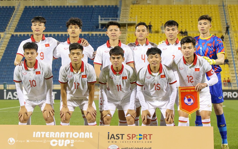 U23 Việt Nam thua trắng 7 bàn sau 2 trận đấu tại Doha Cup 2023. Ảnh: VFF