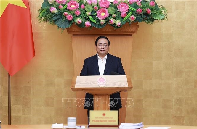 Thủ tướng Phạm Minh Chính kết luận phiên họp. Ảnh: TTXVN