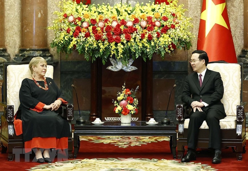 Bà Michelle Bachelet chia sẻ những tình cảm đặc biệt đối với đất nước, con người Việt Nam. Ảnh: TTXVN