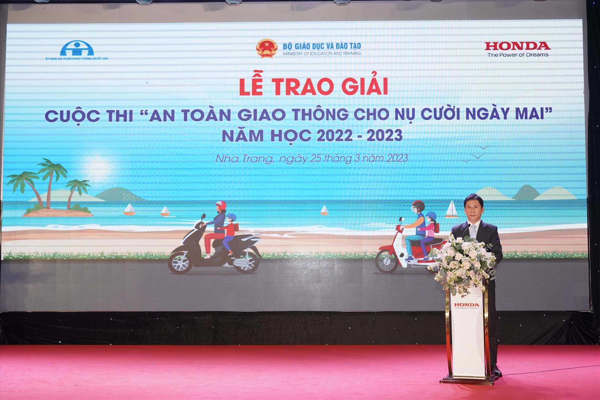 Ông Motofumi Marutani - Phó Tổng Giám đốc Công ty Honda Việt Nam phát biểu tại buổi lễ. Nguồn: Honda