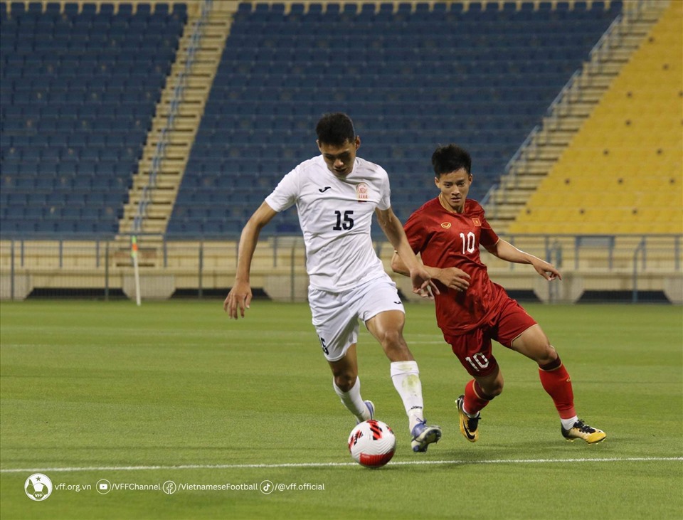 U23 Kyrgyzstan chiến thắng sau loạt luân lưu và giành vị trí thứ 9 tại Doha Cup 2023. Ảnh: VFF
