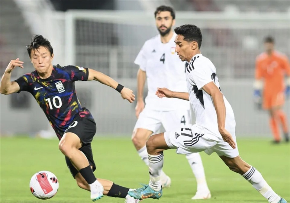 U23 Hàn Quốc nắm quyền kiểm soát thế trận trong phần lớn thời gian trận đấu. Ảnh: LĐBĐ UAE