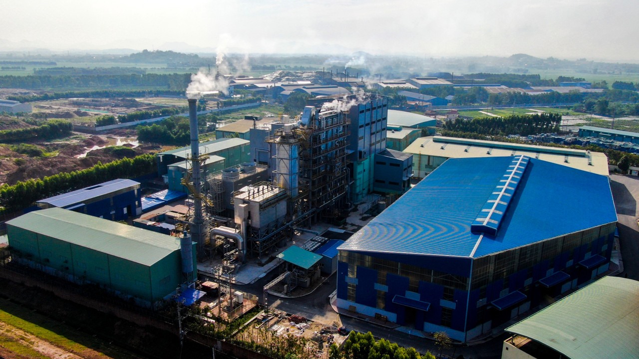 Nhà máy GCEP (Green Star CRE Energy Plant) đặt tại Công ty TNHH Ngôi Sao Xanh tại Quế Võ, Bắc Ninh. Ảnh Thanh Hương