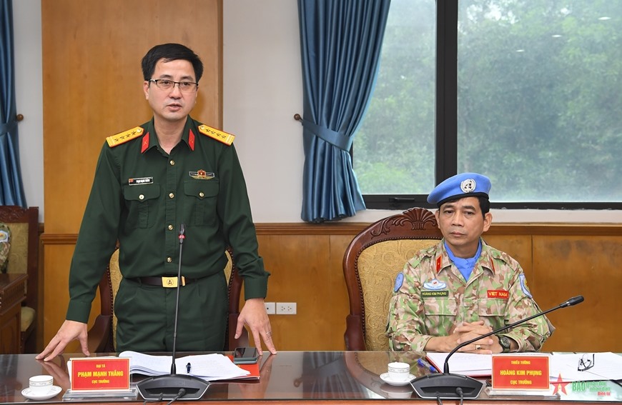 Đại tá Phạm Mạnh Thắng giữ chức Cục trưởng Cục gìn giữ hoà bình. Ảnh: QĐND