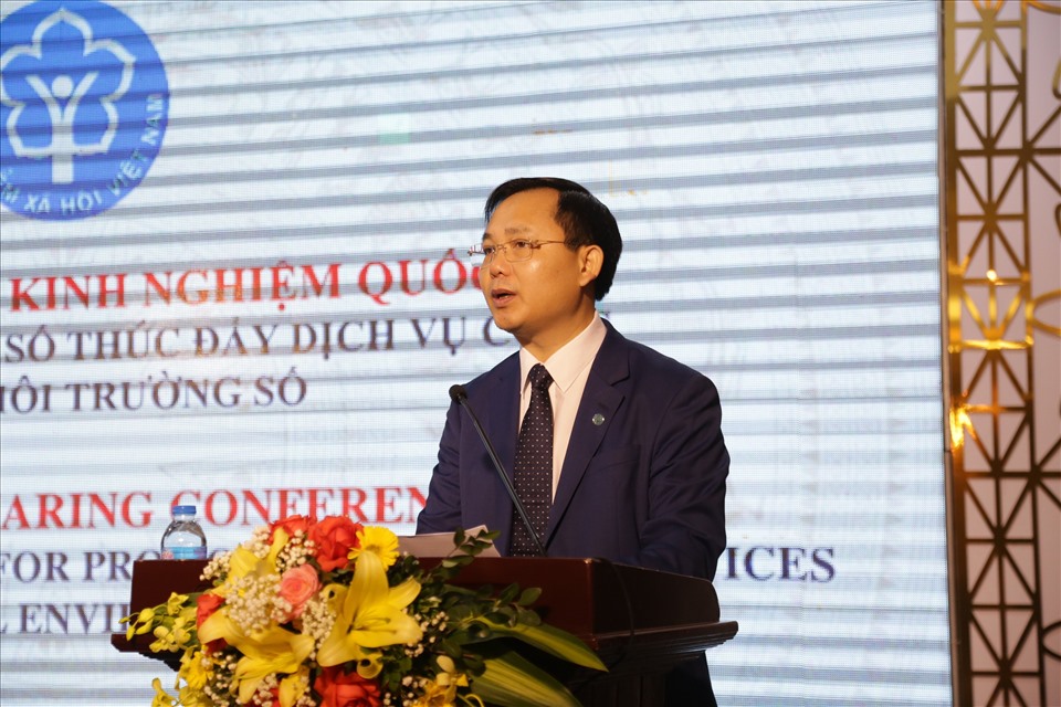 Phó Tổng Giám đốc BHXH Việt Nam Chu Mạnh Sinh phát biểu tại hội thảo. Ảnh: BHXH Việt Nam