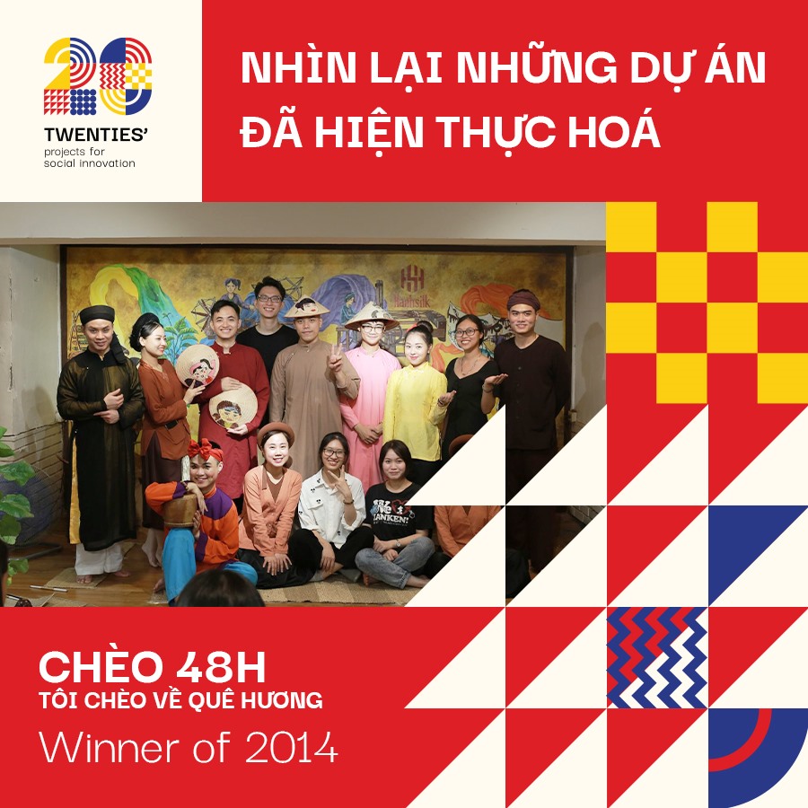 Dự án chiến thắng năm 2014: “Chèo 48h - Tôi Chèo về Quê Hương” (dự án bảo tồn và mang Nghệ thuật truyền thống của Việt Nam tới gần hơn với người trẻ). Ảnh: Ban tổ chức