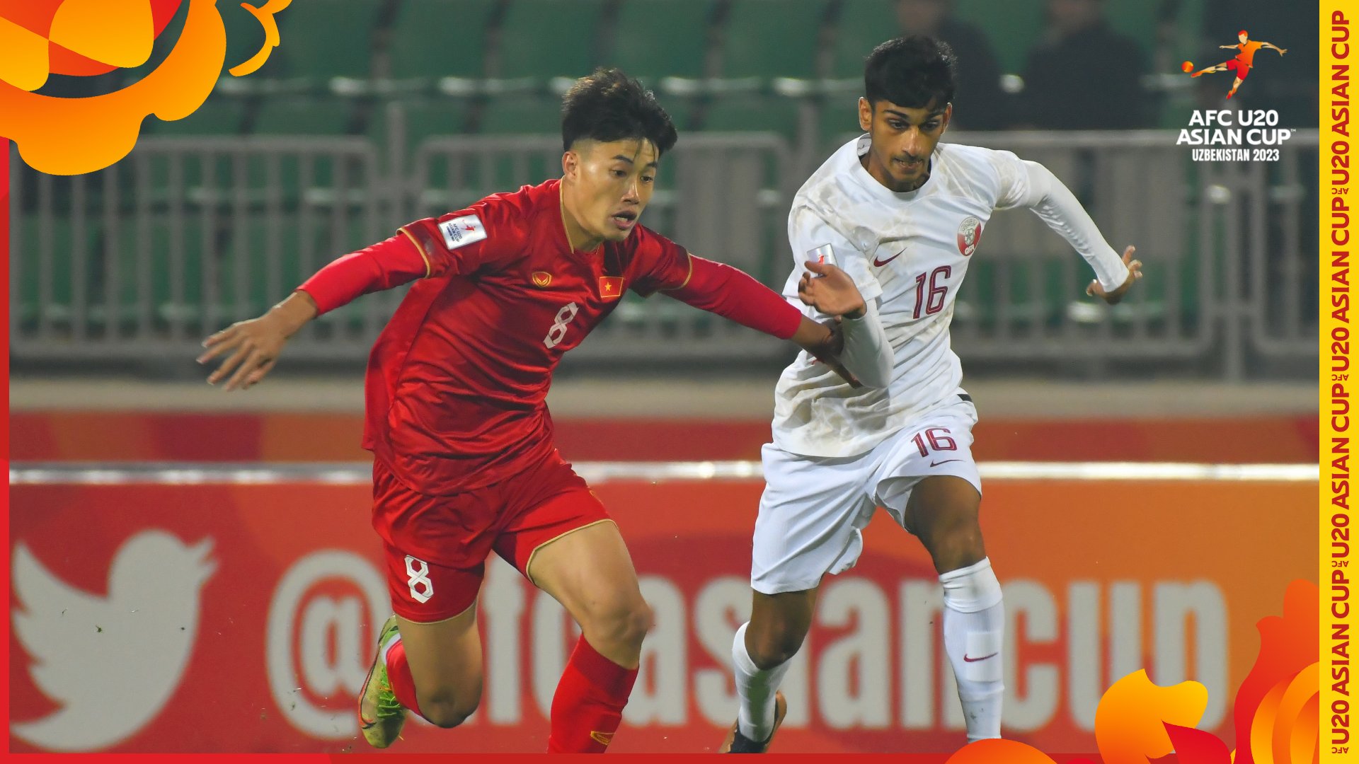 U20 Qatar nỗ lực bất thành trước sự kiên trì của U20 Việt Nam. Ảnh: AFC