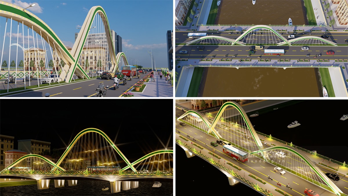 Cầu Thanh Bình được kỳ vọng là điểm nhấn về kiến trúc của TP Điện Biên Phủ. Ảnh: Ban QLDA TP Điện Biên Phủ cung cấp