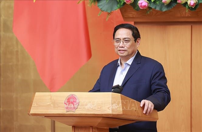 Theo Thủ tướng Phạm Minh Chính phát biểu. Ảnh: TTXVN