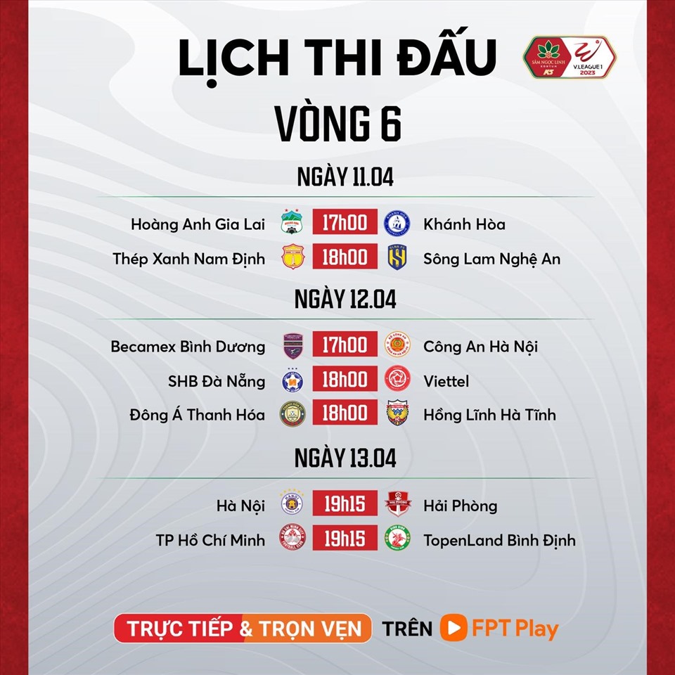 Hoàng Anh Gia Lai - Khánh Hòa là trận đấu sớm nhất của vòng 6 V.League 2023. Ảnh: FPT Play