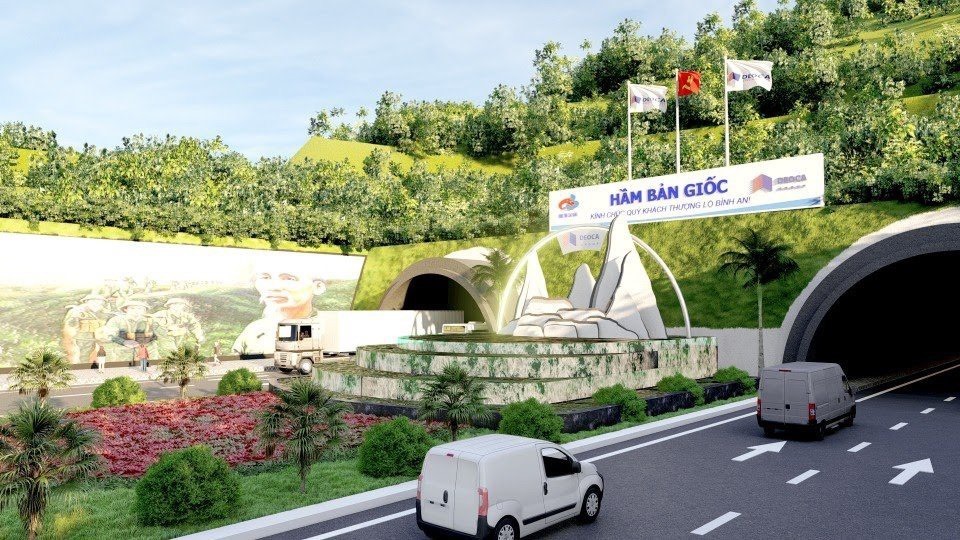 Phối cảnh hầm Thác Bản Giốc trong tuyến cao tốc Đồng Đăng - Trà Lĩnh.