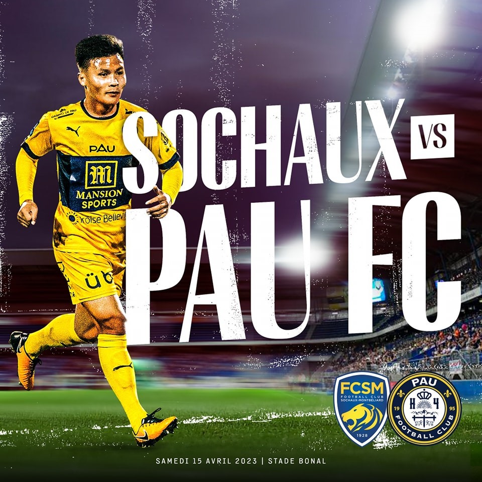 Quang Hải xuất hiện trong poster của Pau FC. Ảnh: Pau FC