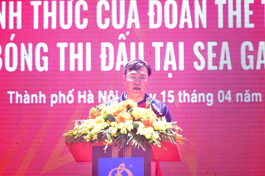 Ông Đặng Hà Việt - Tổng cục trưởng Tổng cục Thể dục thể thao, phát biểu tại Lễ ra mắt. Ảnh: Lê Vinh