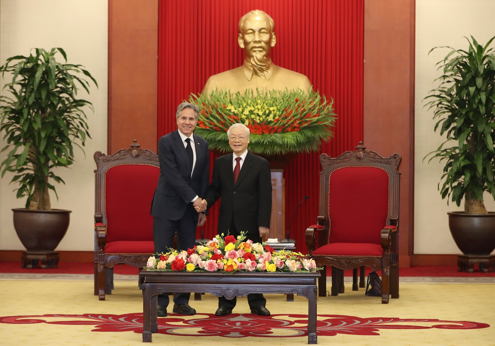 Chuyến thăm Việt Nam của Ngoại trưởng Blinken từ ngày 14-16.4 diễn ra không lâu sau cuộc điện đàm cấp cao giữa Tổng bí thư Nguyễn Phú Trọng và Tổng thống Mỹ Joe Biden. Ảnh: Hải Nguyễn