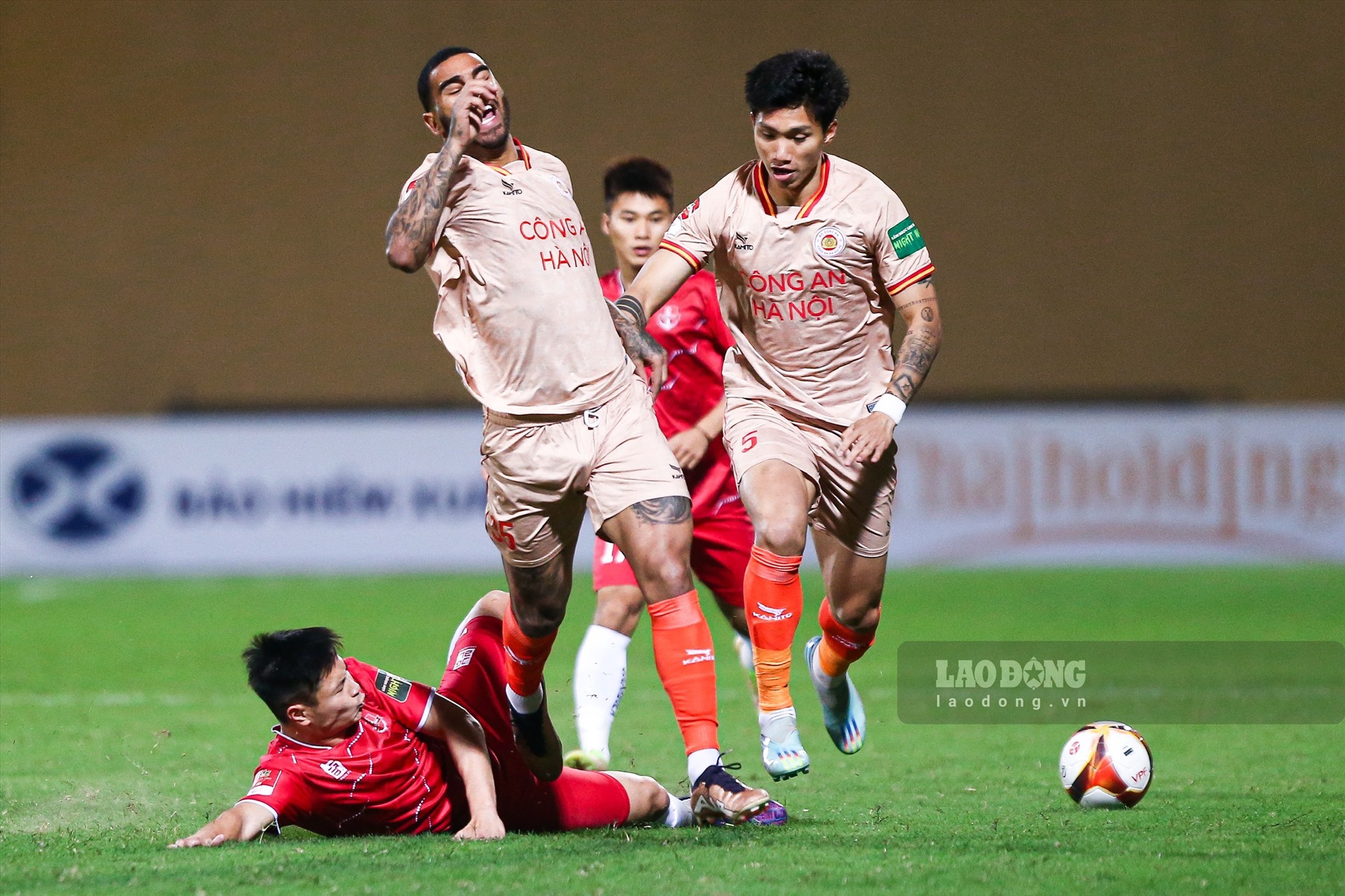 Công an Hà Nội trút bỏ áp lực tâm lý trước vòng 7 V.League 2023. Ảnh: Minh Quân