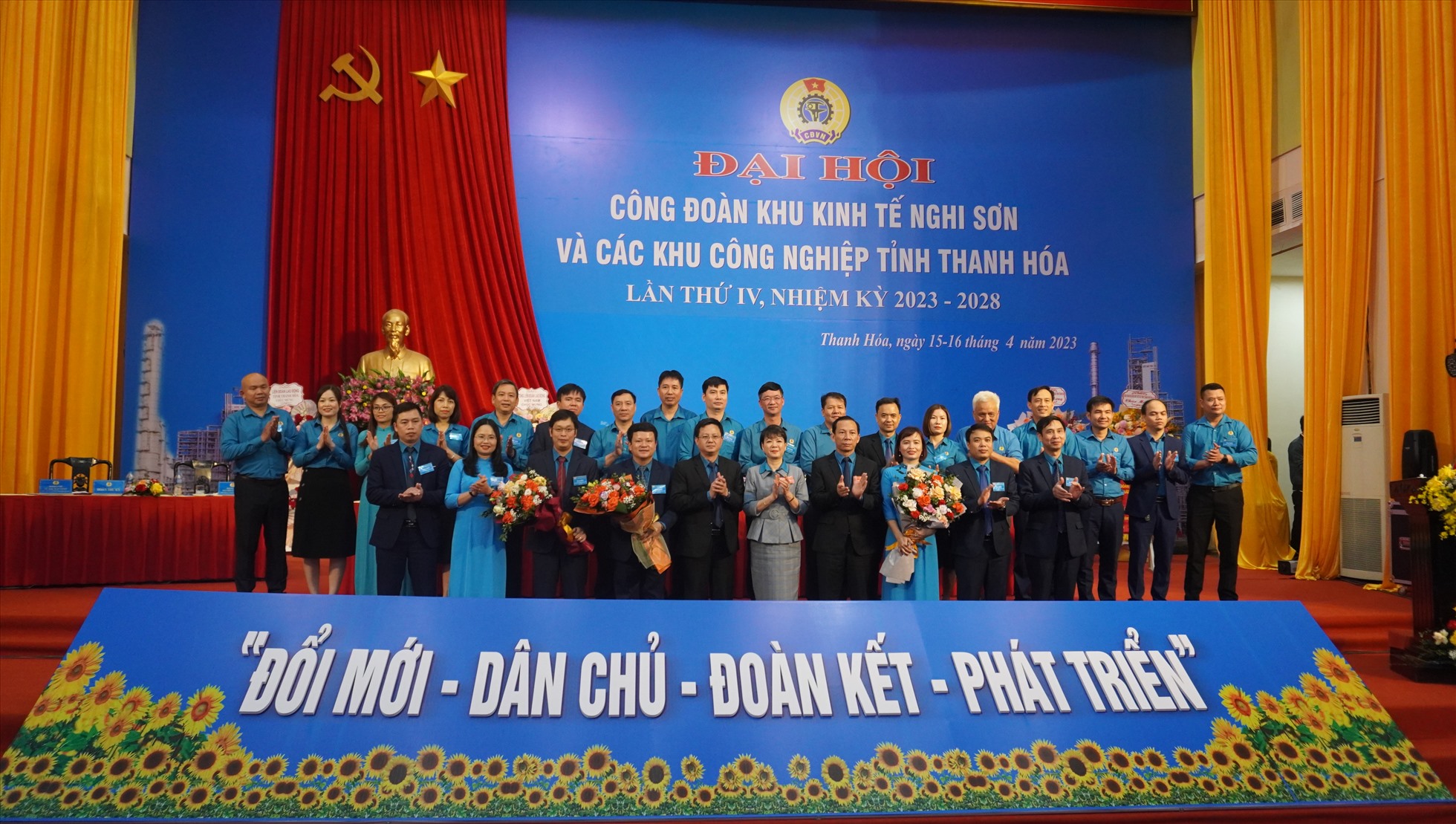 Ra mắt Ban Chấp hành Công đoàn Khu Kinh tế Nghi Sơn và các Khu công nghiệp tỉnh Thanh Hóa khoá IV (nhiệm kỳ 2023 - 2028). Ảnh: Quách Du