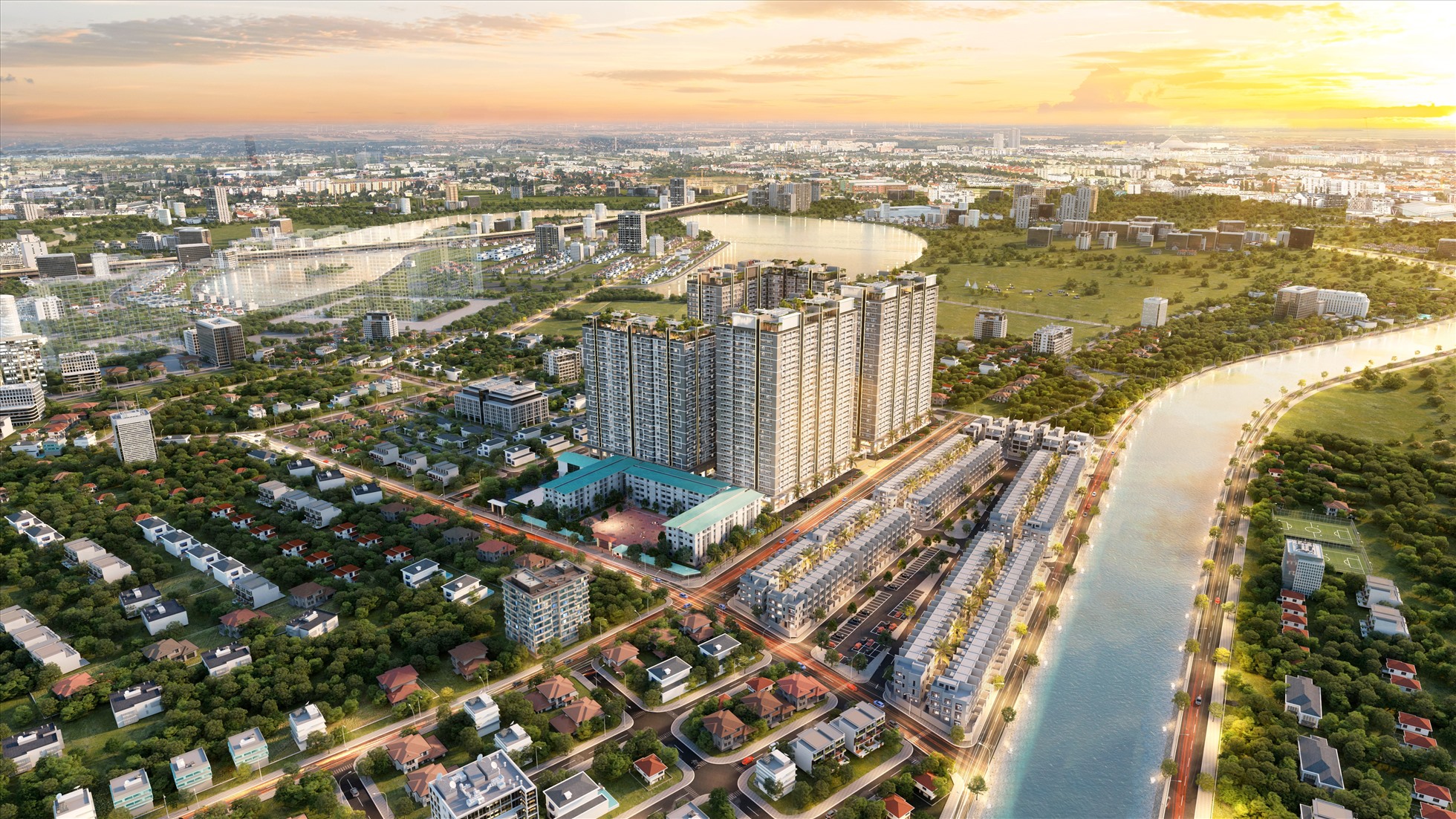 Không gian ngập tràn ánh sáng trong căn hộ Hanoi Melody Residences. Ảnh: Hưng Thịnh Land