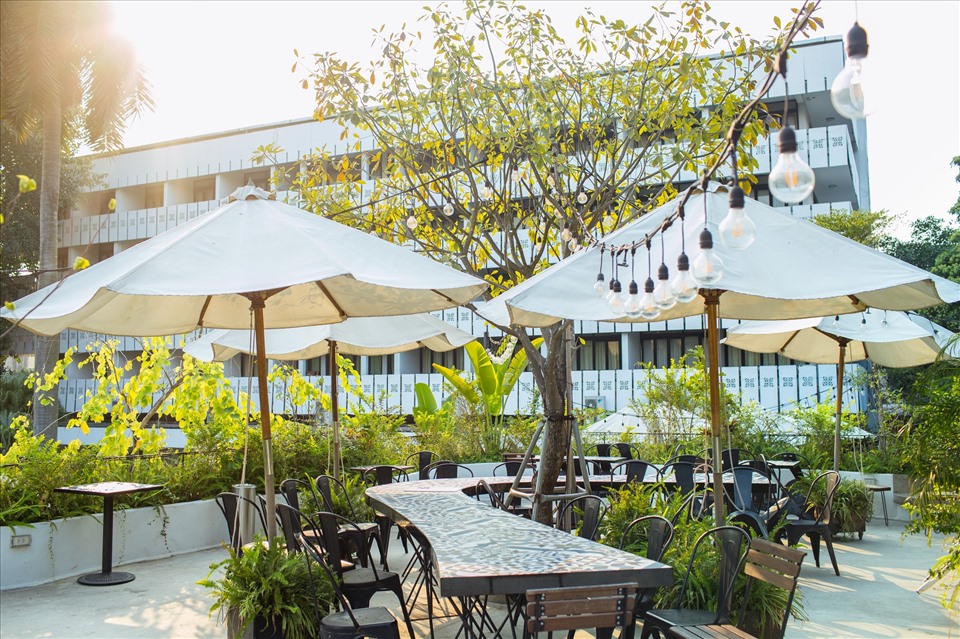 The Ylang Gardenista Coffee tọa lạc tại vị trí vô cùng đắc địa giữa thủ đô Hà Nội, bên cạnh Tràng Tiền Plaza, phố đi bộ Hồ Gươm, phố ăn chơi Tạ Hiện... Quán được thiết kế theo mô hình cafe sân vườn, nhanh chóng trở thành địa điểm hot được giới trẻ săn lùng. Ảnh: