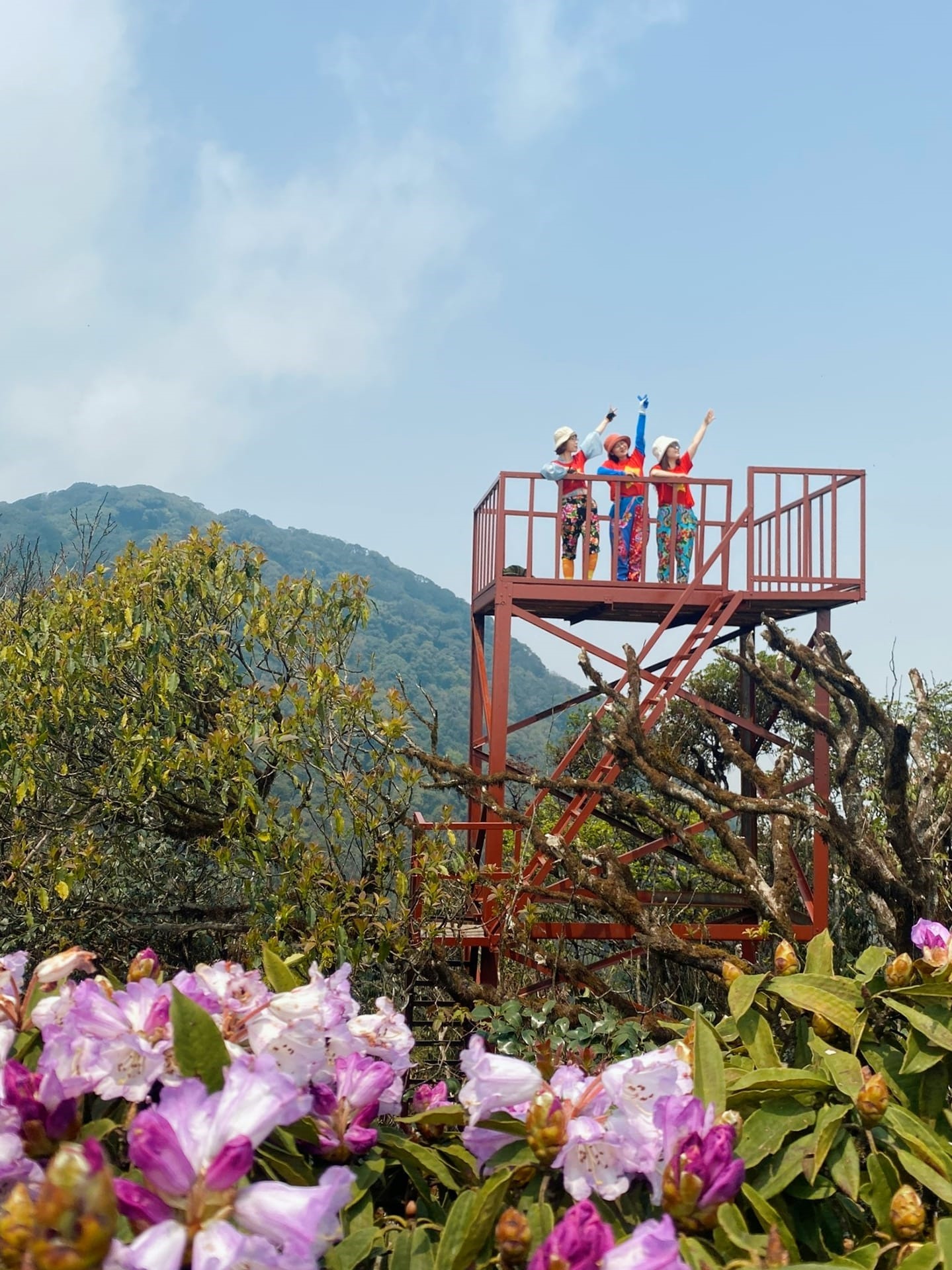 Hạnh phúc nhớ lại, chị Thăng Long kể: “Khi xuất phát leo núi, trời mát không hề mưa, mọi người đều hớn hở cảm giác như vỡ òa. Đến lưng chừng núi là thấy biển mây phía xa xa, lúc này mọi người đùa nhau chuyến này mình gặp may săn mây thành công“.