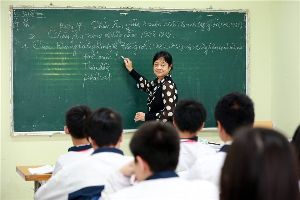 Giáo viên tại một trường trên địa bàn Hà Nội. Ảnh: Hải Nguyễn
