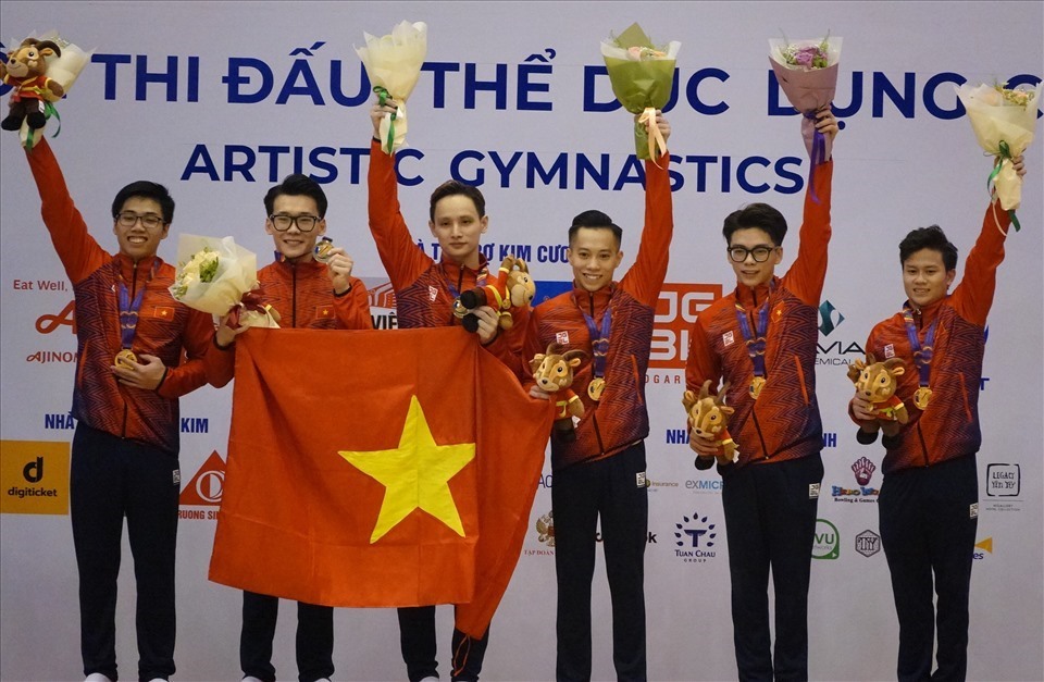 Đội tuyển thể dục dụng cụ Việt Nam tại SEA Games 31. Ảnh: Đăng Văn