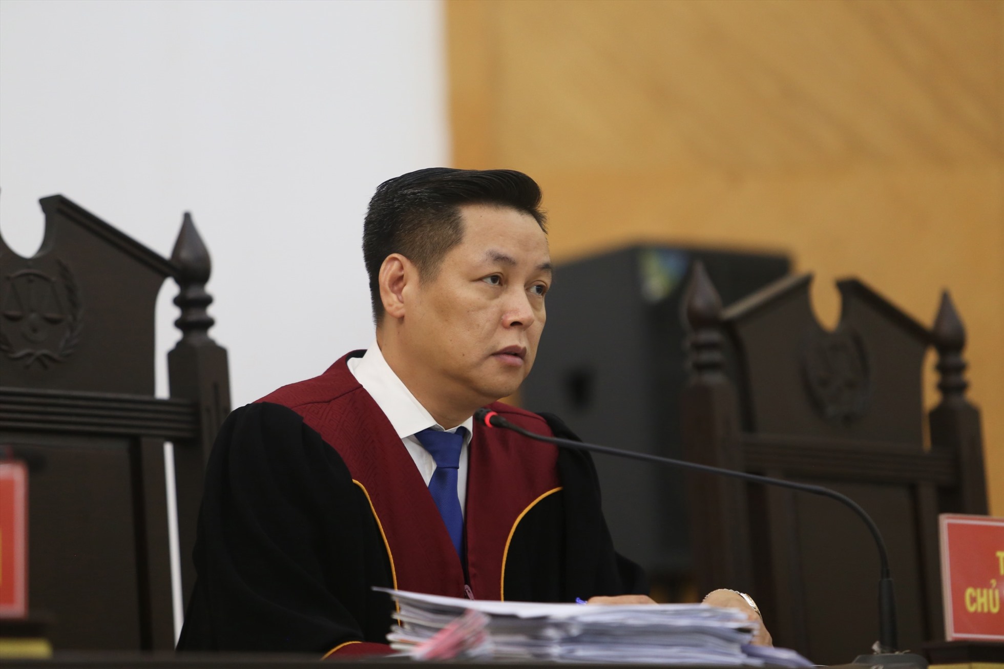 Thẩm phán - chủ toạ phiên toà phúc thẩm vụ án Phùng Anh Lê. Ảnh: Việt Dũng