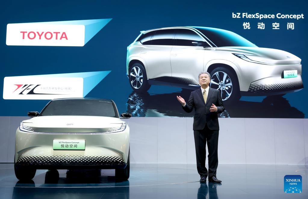 Toyota đã giới thiệu về dòng xe điện mới bZ tại triển lãm ôtô Thượng Hải vào thứ ba tuần qua. Ảnh: Xinhua